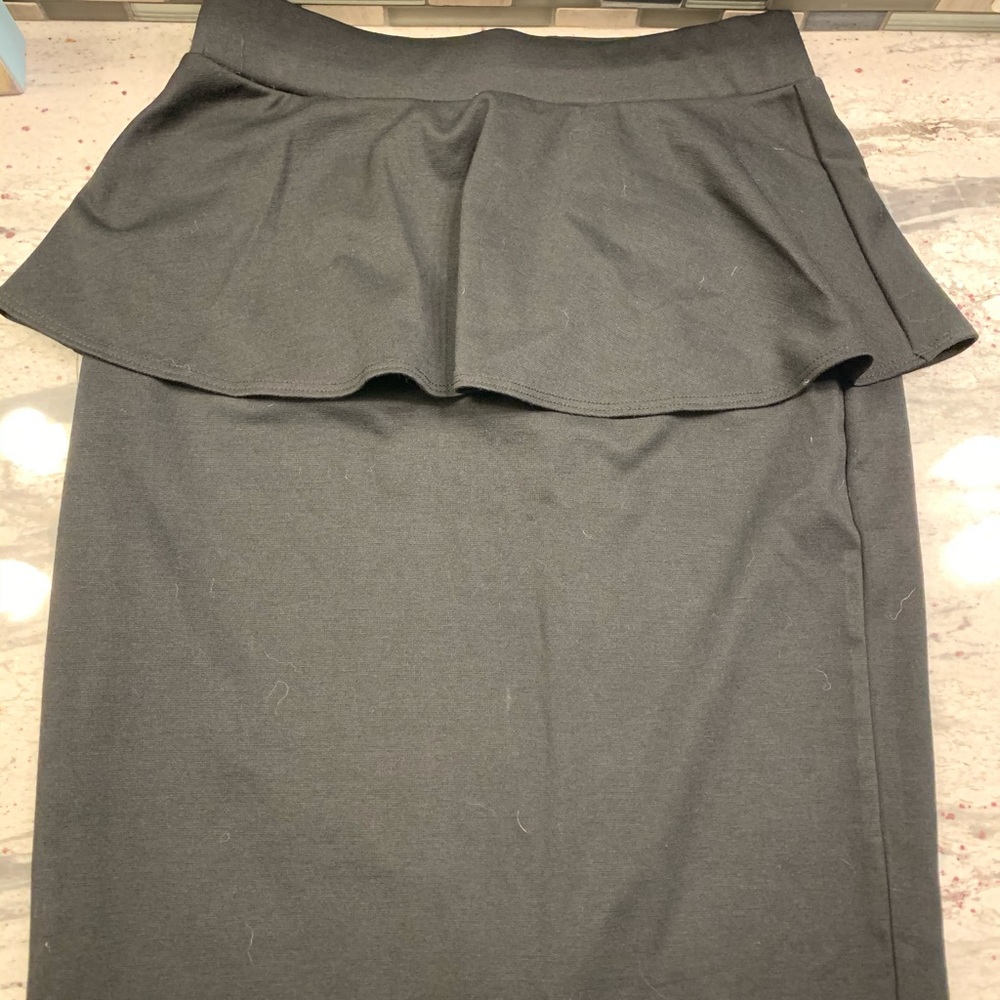 Midi cotton peplum skirt